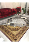 MEKA TEKSTİL Black Gray Gold Striped Elastic Velvet Carpet Cover 5