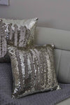 Paris Life Sequin Embroidered Pillow Cover Square (Double-Sided) - Bone & Gold 2