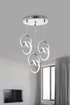 RSCOLLECTIONS Modern Pendant 3-Light Silver Frame White Light LED Chandelier 1-Year Warranty Signature LED Chandelier 1