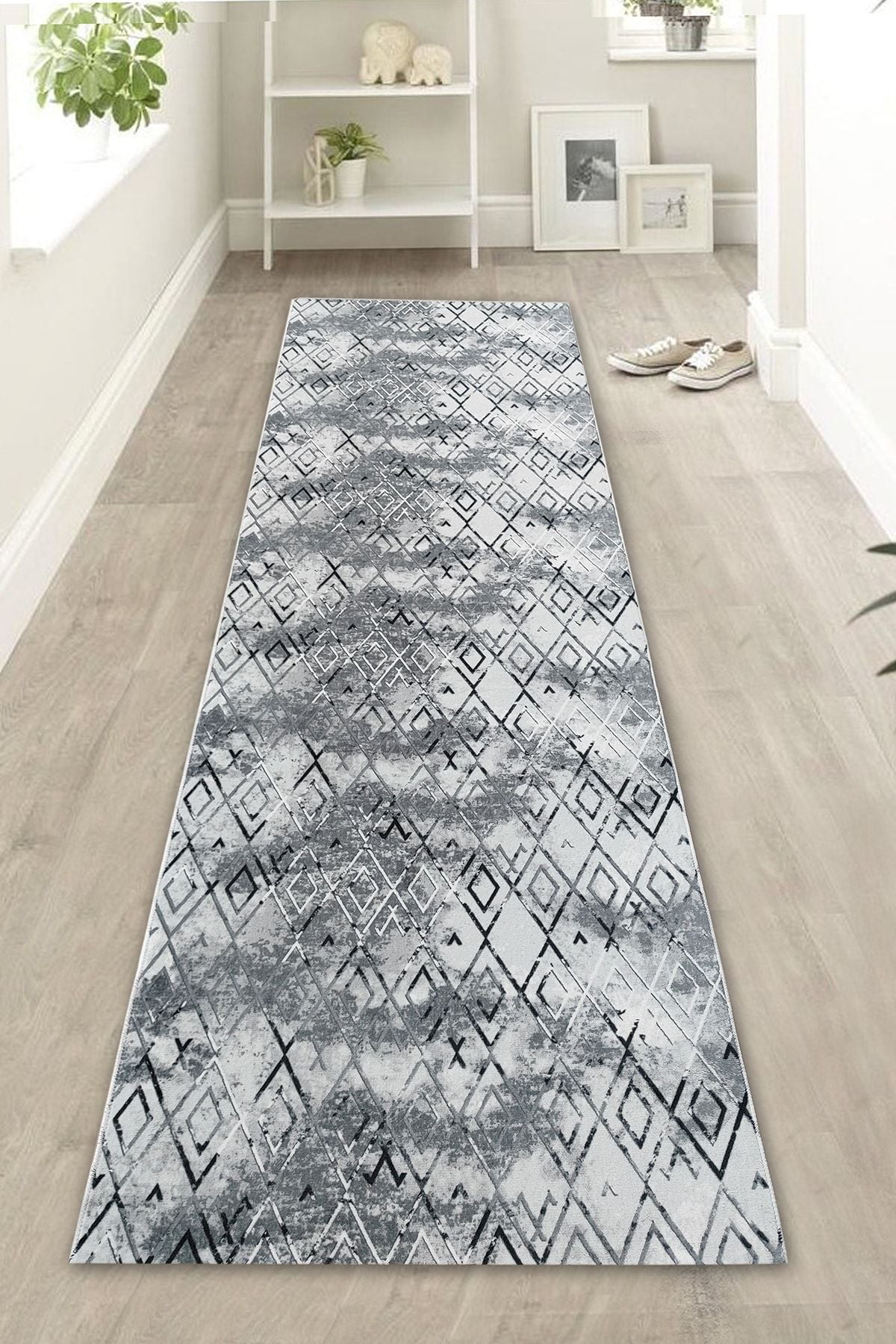 BAKIRÖZÜ HOME Padişah Washable Non-Slip Base Carpet Runner Tuna Grey 1