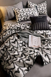 IQON Fitted Sheet Duvet Cover Set Double Love Heart Grey 1