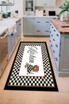 Decomia Home Digital Printed Non-Slip, Washable Mackenzie Checkered Pattern Black Kitchen Rug-d5032 1