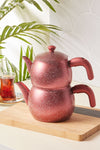 Karaca Biogranit Steel Plus Teapot Set Bakelite Handle Red 1