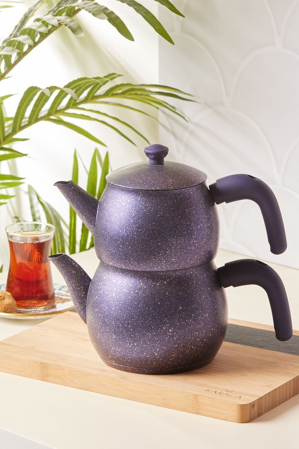 Karaca Biogranit Steel Plus Teapot Set with Bakelite Handle Purple 1