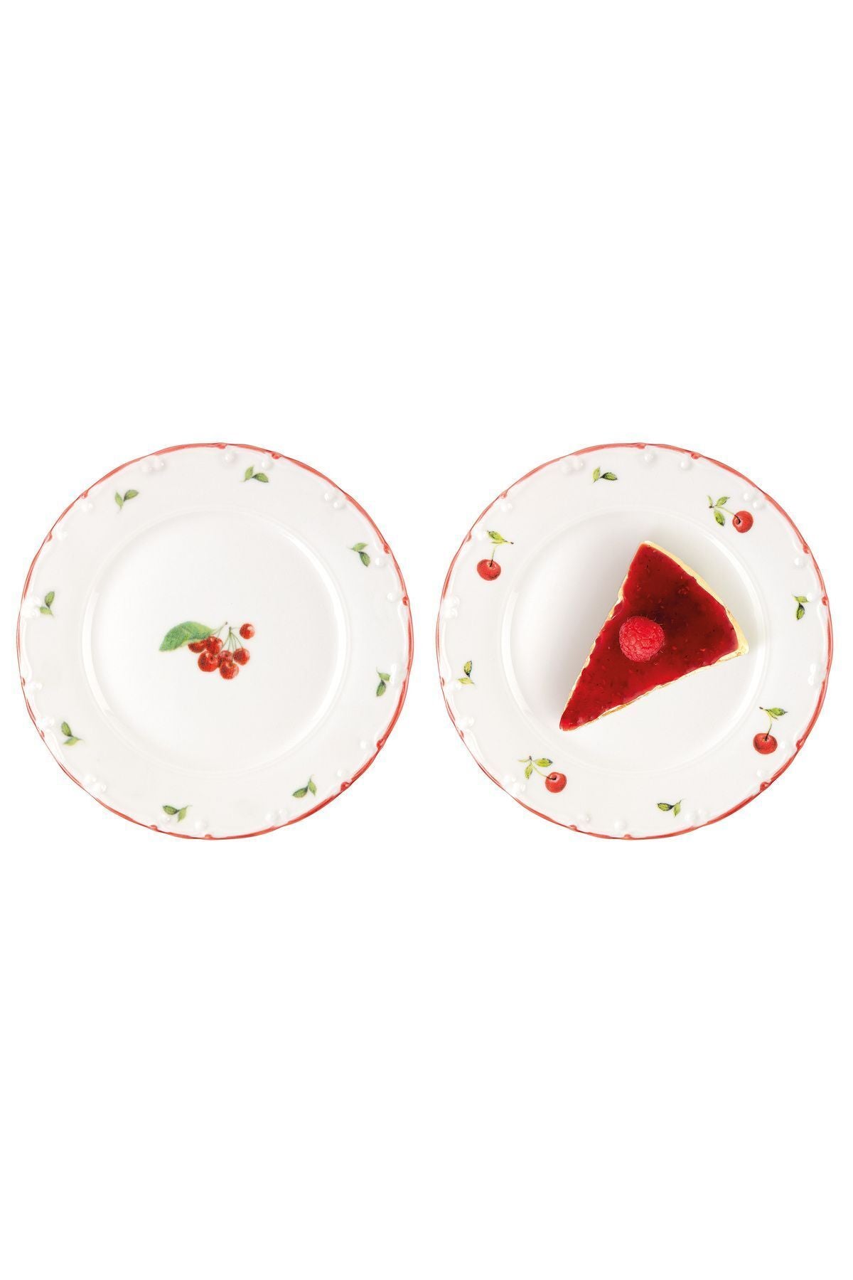 Madame Coco Cherry Patterned 6-Piece Dessert Plate Set 3