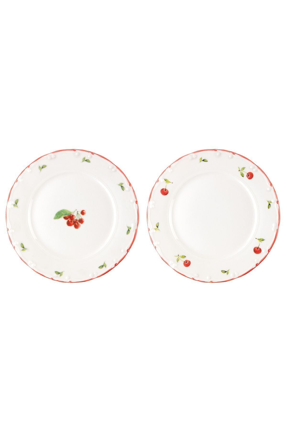 Madame Coco Cherry Patterned 6-Piece Dessert Plate Set 4