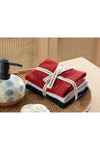 English Home Simple Cotton 3-Piece Hand Towel 30x30 Cm Red - White - Navy Blue 1