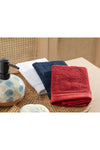 English Home Simple Cotton 3-Piece Hand Towel 30x30 Cm Red - White - Navy Blue 2