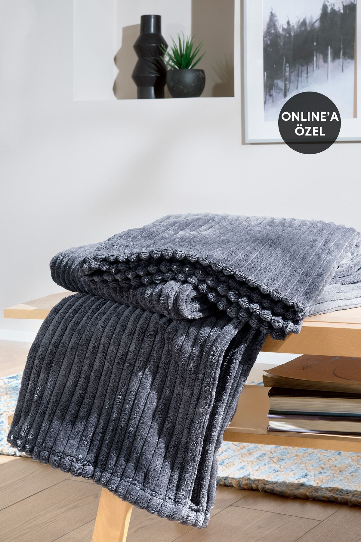 Yataş Holly Wellsoft TV Blanket 140x190 Cm - Anthracite 1