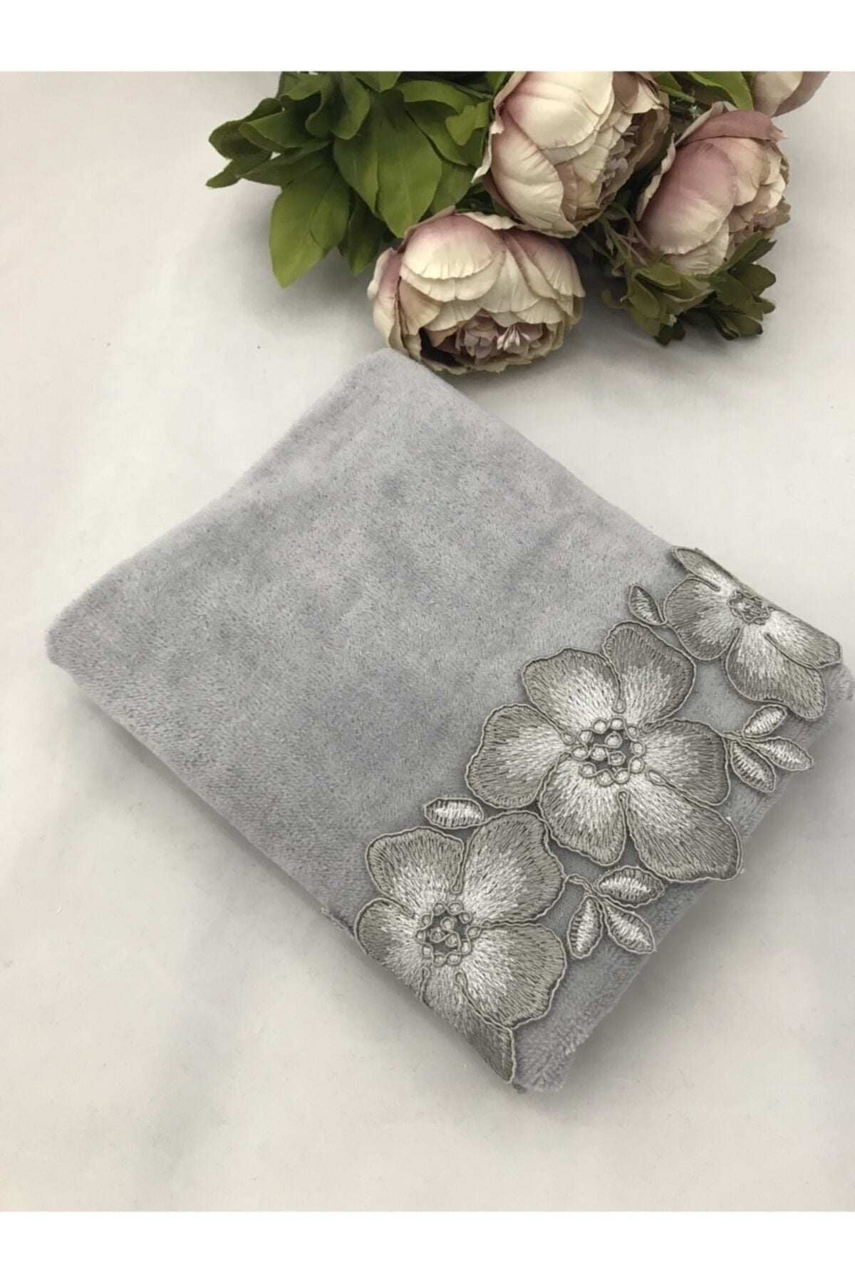 Çeyiz Bahçesi Gözde Velvet Hand Towel 1