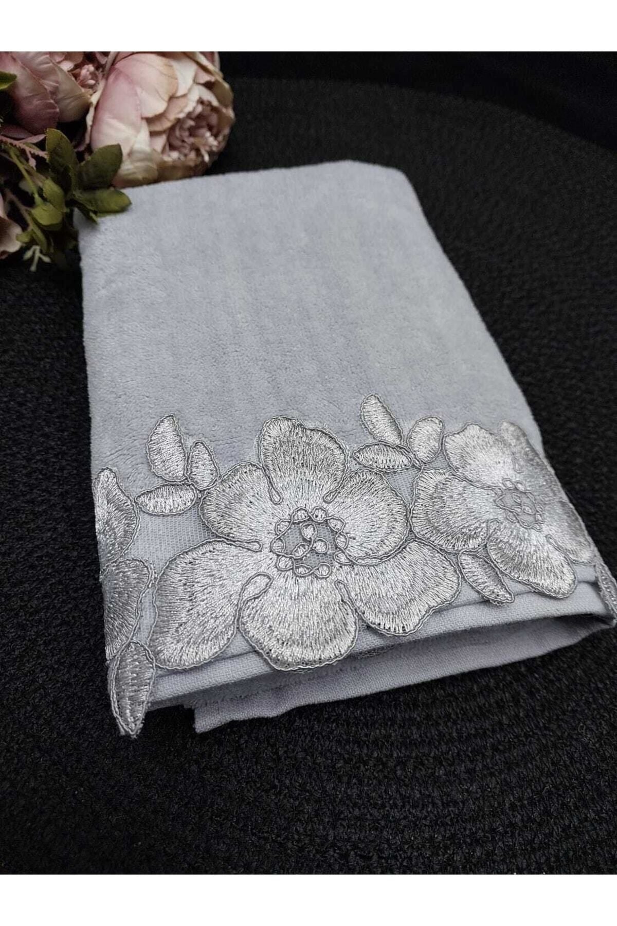 Çeyiz Bahçesi Gözde Velvet Hand Towel 3