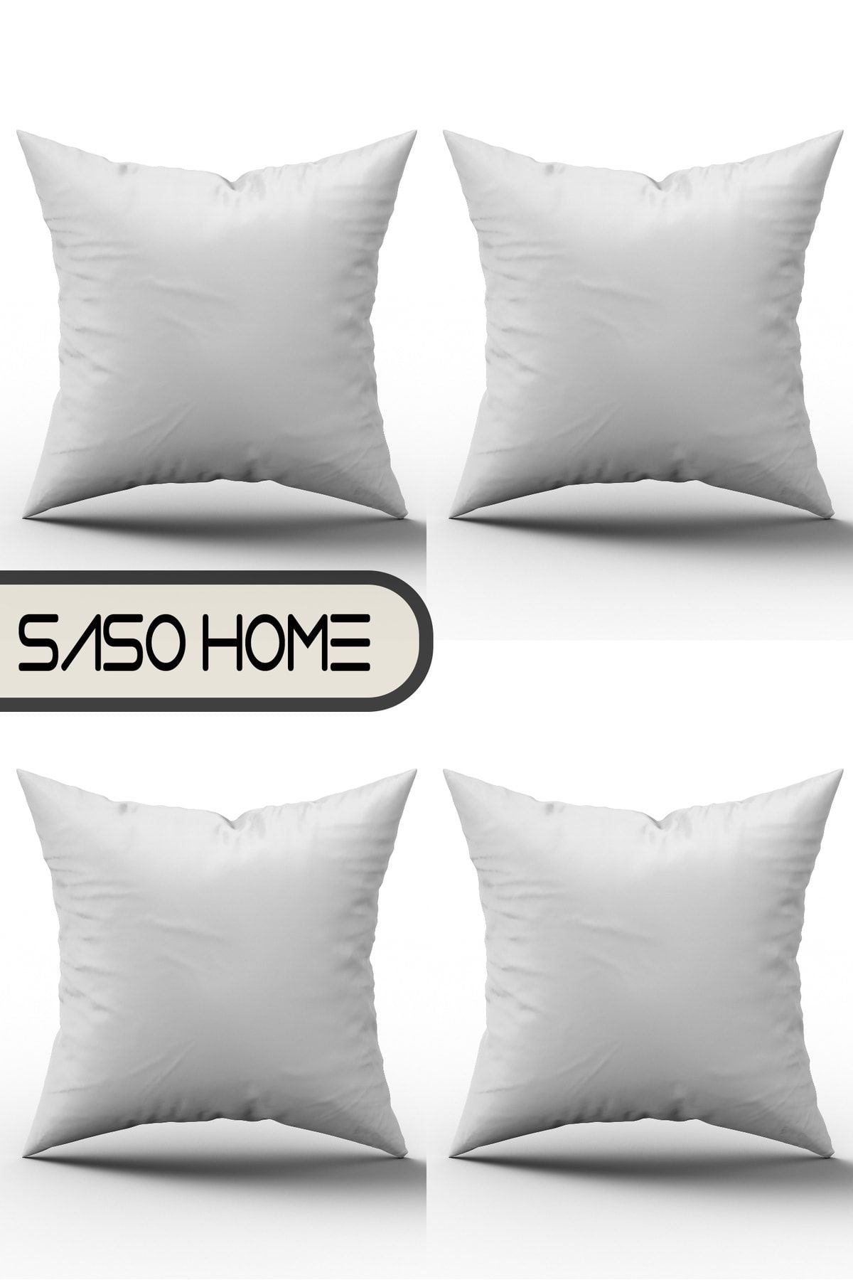 SasoHome Quality Fiber Filled 50x50 Cm 4-Pack Pillow Inserts (Suitable For All Cushions) 3