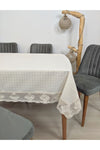 Tuncay Tekstil Linen Tablecloth Wide Lace Monika Fabric Cotton Buldan Bodrum Linen Square Rectangle Round 2