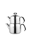 Mamma Stainless Steel Fiore Medium Silicone Handle Steel Teapot Set Grey 1