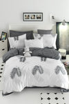 Enlora Home Cotton Duvet Cover Set Double Pipong White-Grey 1