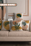 SasoHome Wild Leaves Tropical - 3D Digitally Printed Quality Pillow Cover 1