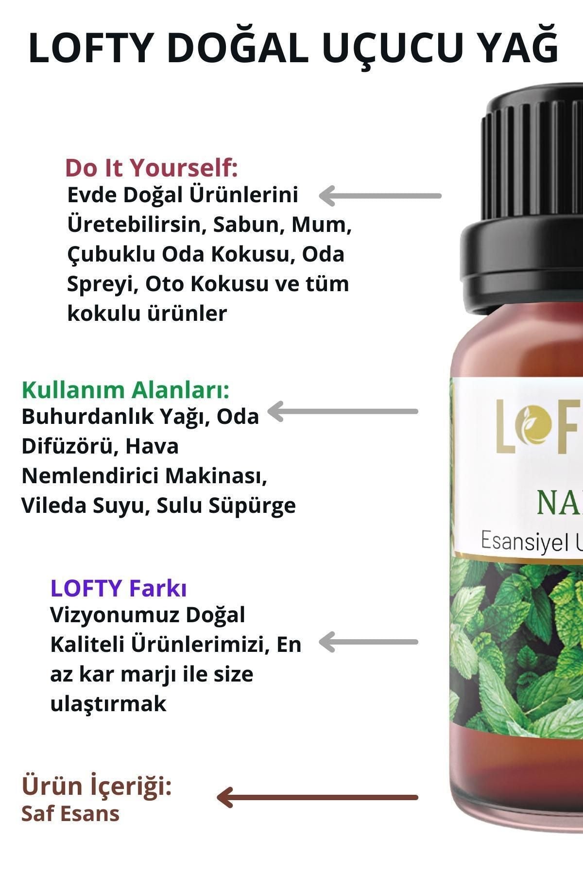 Lofty Peppermint Essential Oil Diffuser Essence Room Fragrance Essential Oil Burner Oil 10ml 4