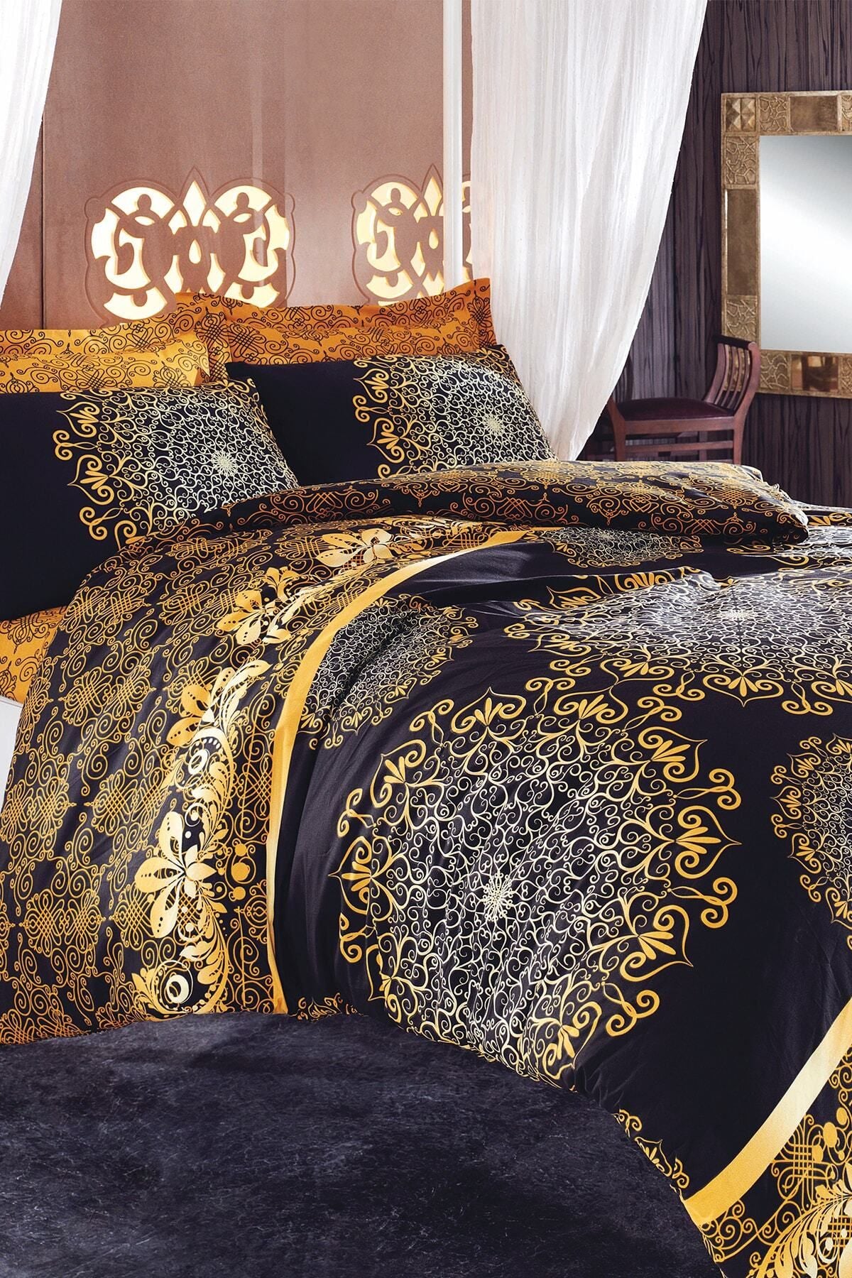 Çeyiz Diyarı Osmanlı Double Bed Duvet Cover Set Yellow 178830 1