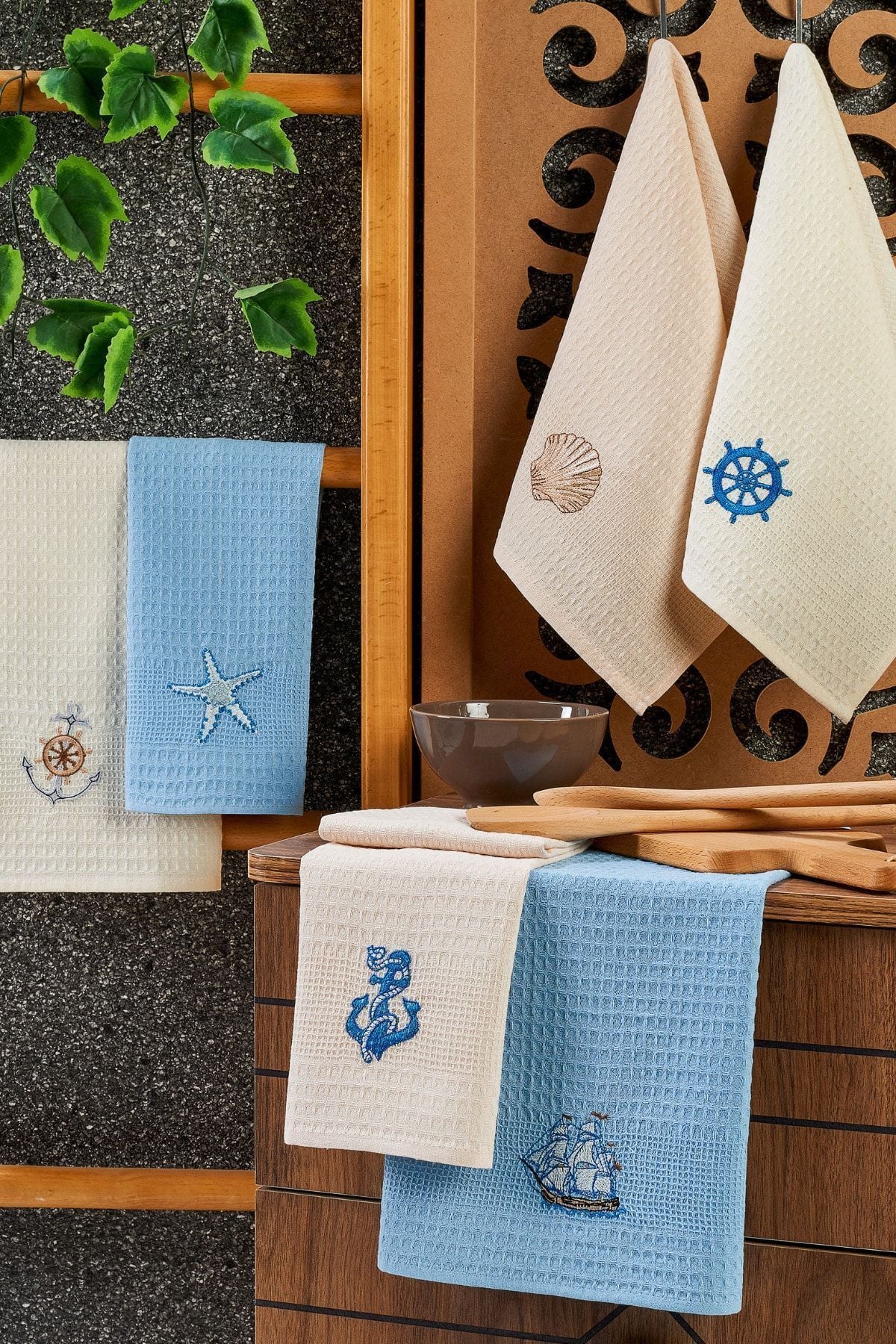 Casnack 6-Piece Kitchen Towel Alaçatı Set 40x60 2