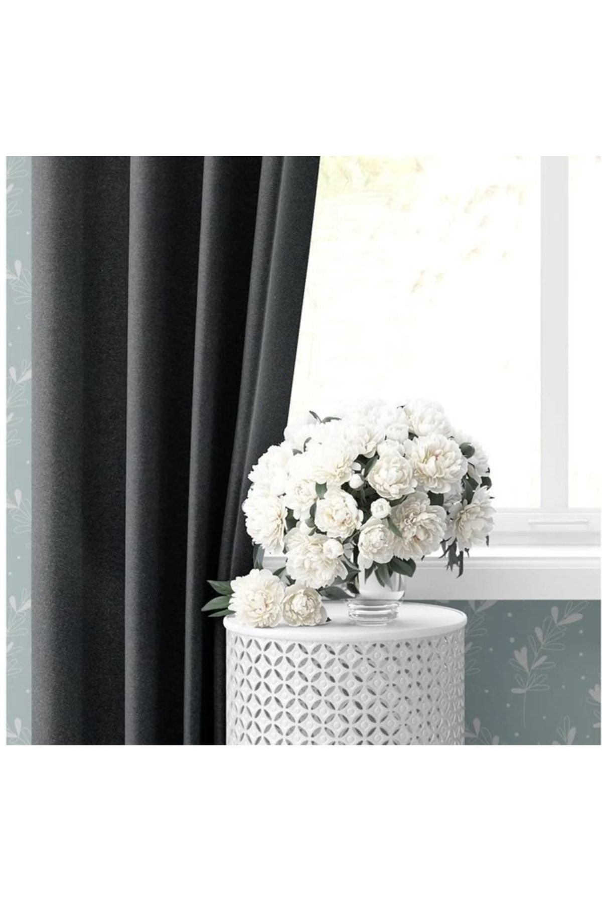 ALTINPAMUK Lux Blackout Lightproof Anthracite Darkening Curtain Without Pleats Width x Length Options 2