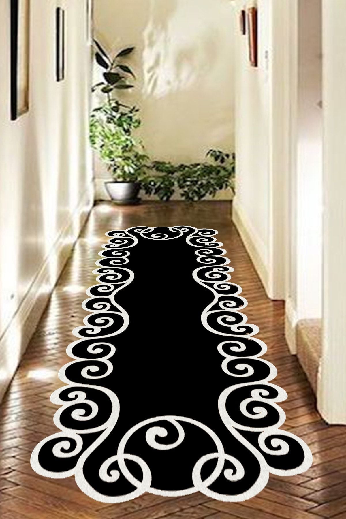 NEVA HOME Digital Printed Non-Slip Washable Laser Cut Runner And Rug 1