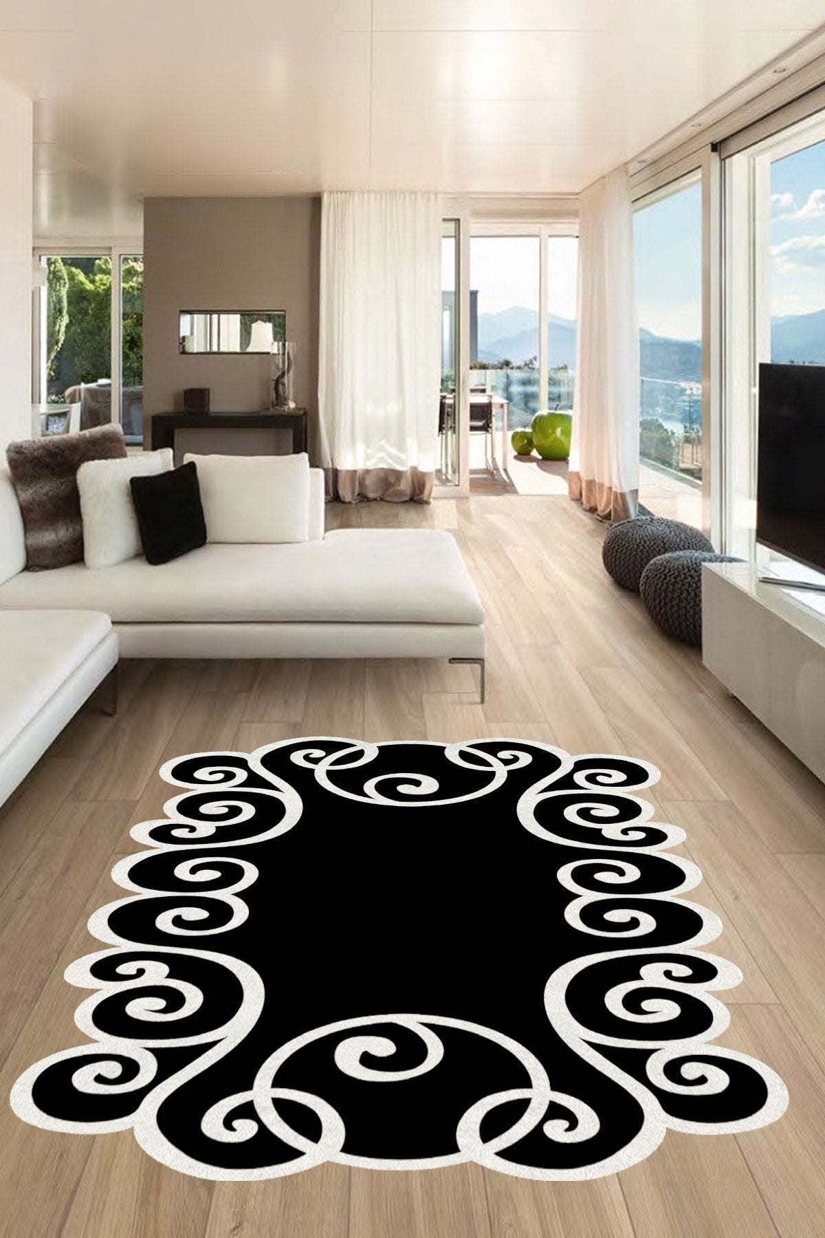 NEVA HOME Digital Printed Non-Slip Washable Laser Cut Runner And Rug 3