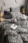 İQON Elastic Fitted Sheet Duvet Cover Set Double Leopard Premium Cotton 64s 2