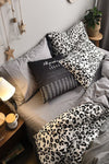 İQON Elastic Fitted Sheet Duvet Cover Set Double Leopard Premium Cotton 64s 3