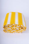 ERCANLI Balcony Curtain Tarp Fabric - Waterproof - Thick - Laced - Buttoned Yellow White 1