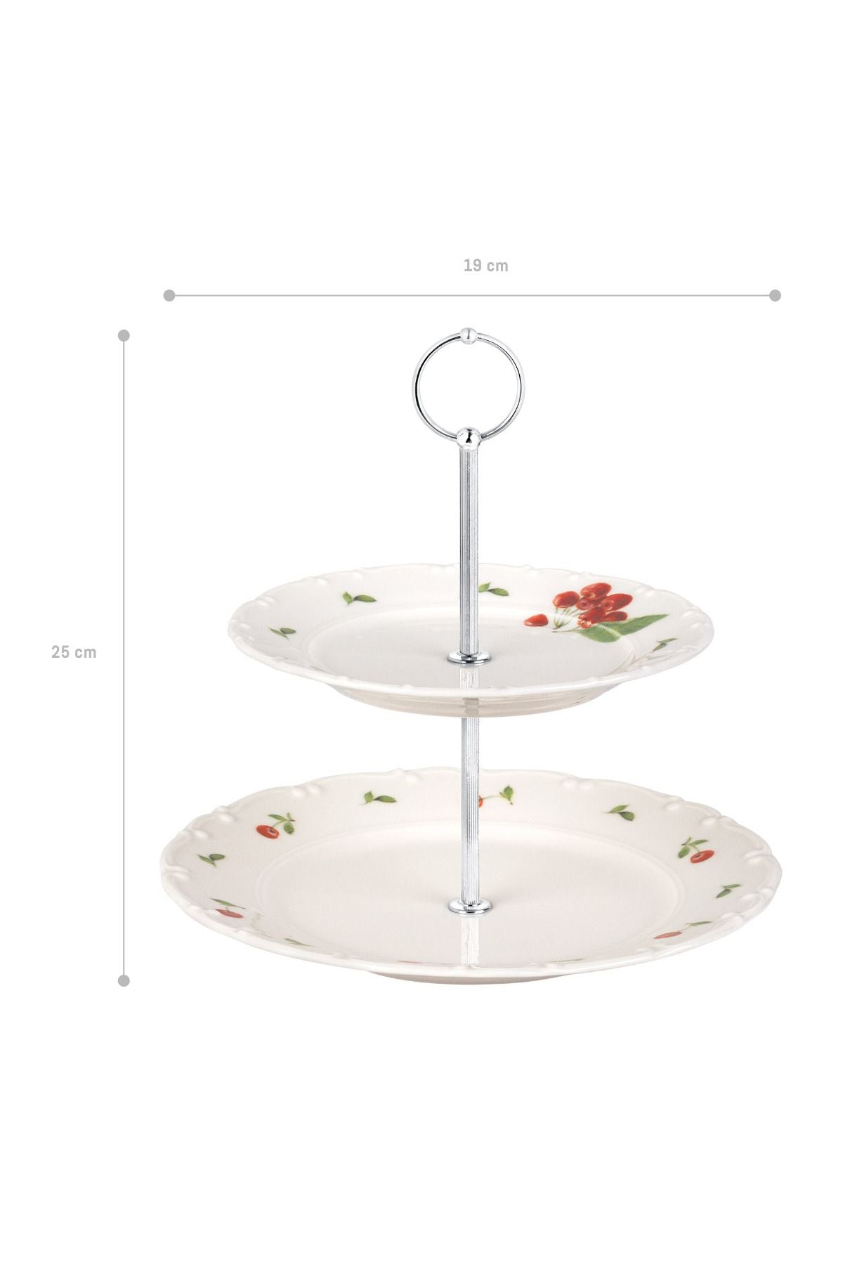 Madame Coco Cherry Patterned 2-Tier Cake Stand 6