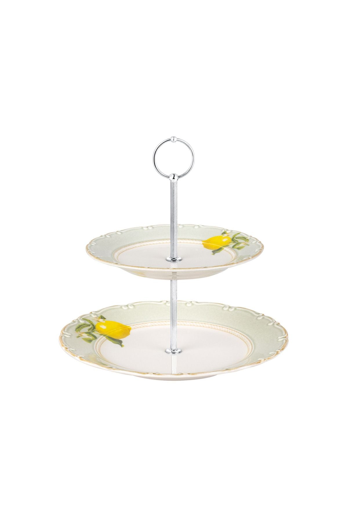 Madame Coco Lemon Patterned 2-Tier Cake Stand 4