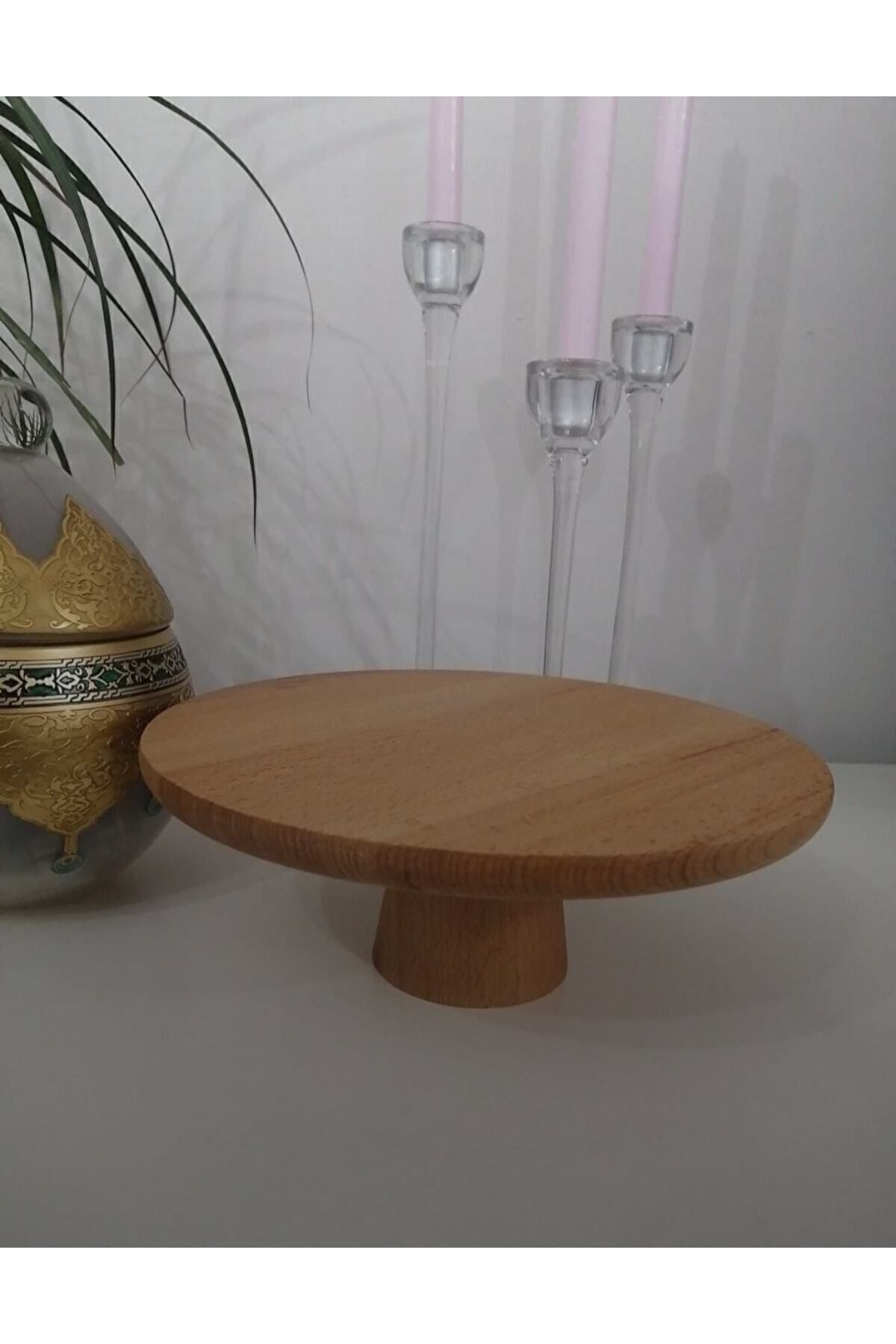 Genel Markalar 21.5cm Wooden Cake Stand Decoration Breakfast Serving 4