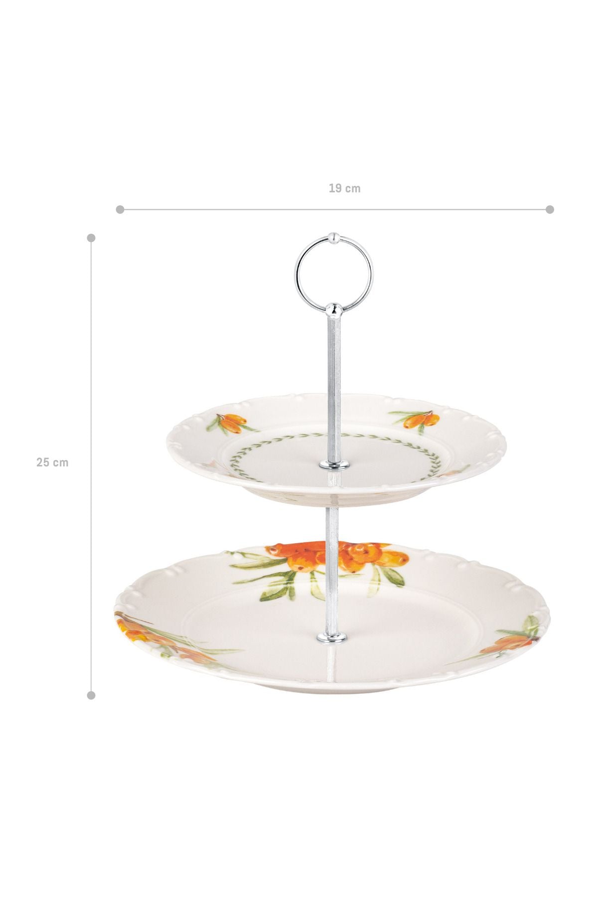 Madame Coco Two-Tier Cake Stand with Oleaster Pattern 6