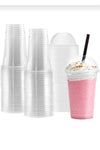 Miopack 350 Cc Plastic PET Lemonade Milkshake Cup with Lid and Straw, 50 Pack 1