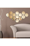 Hediyesepetin Honeycomb Gold Decorative Hexagon Acrylic Mirror 12x 3