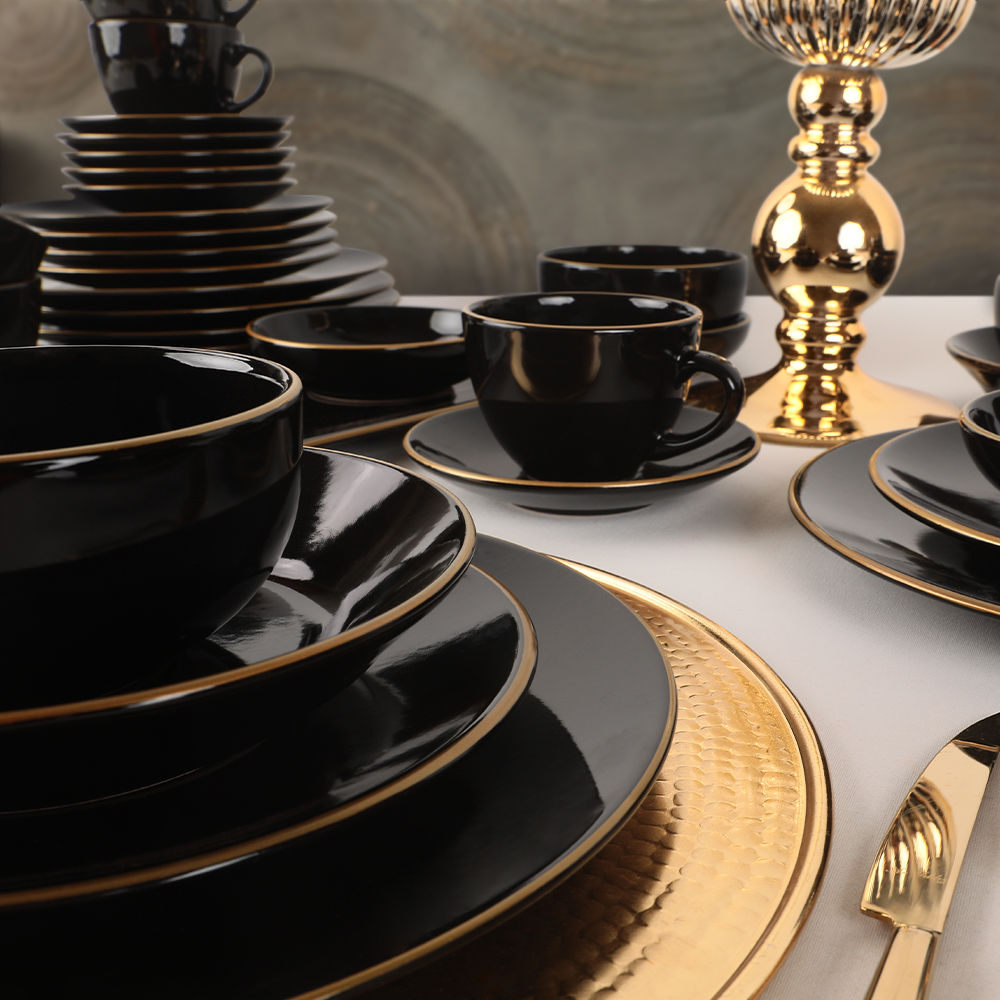 Ceramic Dinner Set (44 Pieces) TY040044F650A841600MAGD100 Black 275KRM1663 3