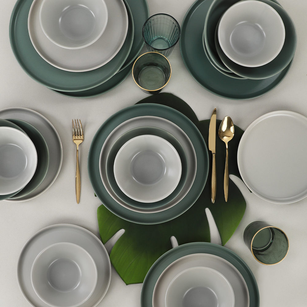 Ceramic Dinner Set (24 Pieces) Nordic Green
White 275KRM1702 6