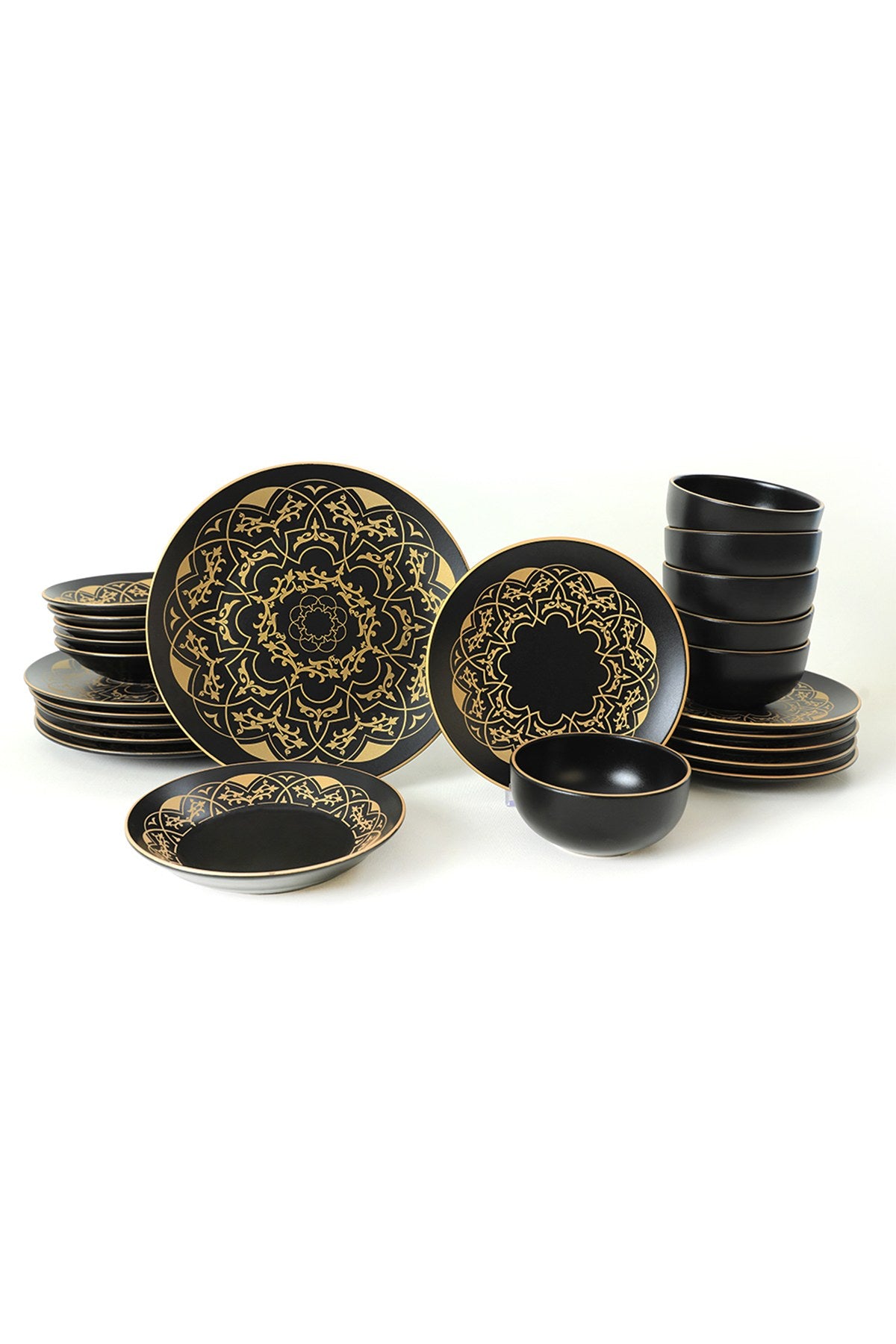 Ceramic Dinner Set (24 Pieces) X000141510000000 Black
Gold 275KRM1940 5