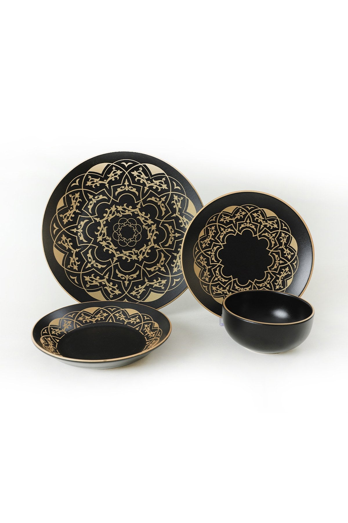 Ceramic Dinner Set (24 Pieces) X000141510000000 Black
Gold 275KRM1940 6