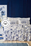 Karaca Home Amar Blue 100% Cotton Double Duvet Cover Set 1