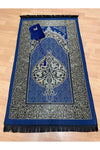 AYHANHOME Gift Tafta Fringed Navy Blue Prayer Rug, Yasin, Rosary Set 2