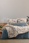 Casa Carina Ranforce Double Fitted Sheet Duvet Cover Set Quadra Blue 2