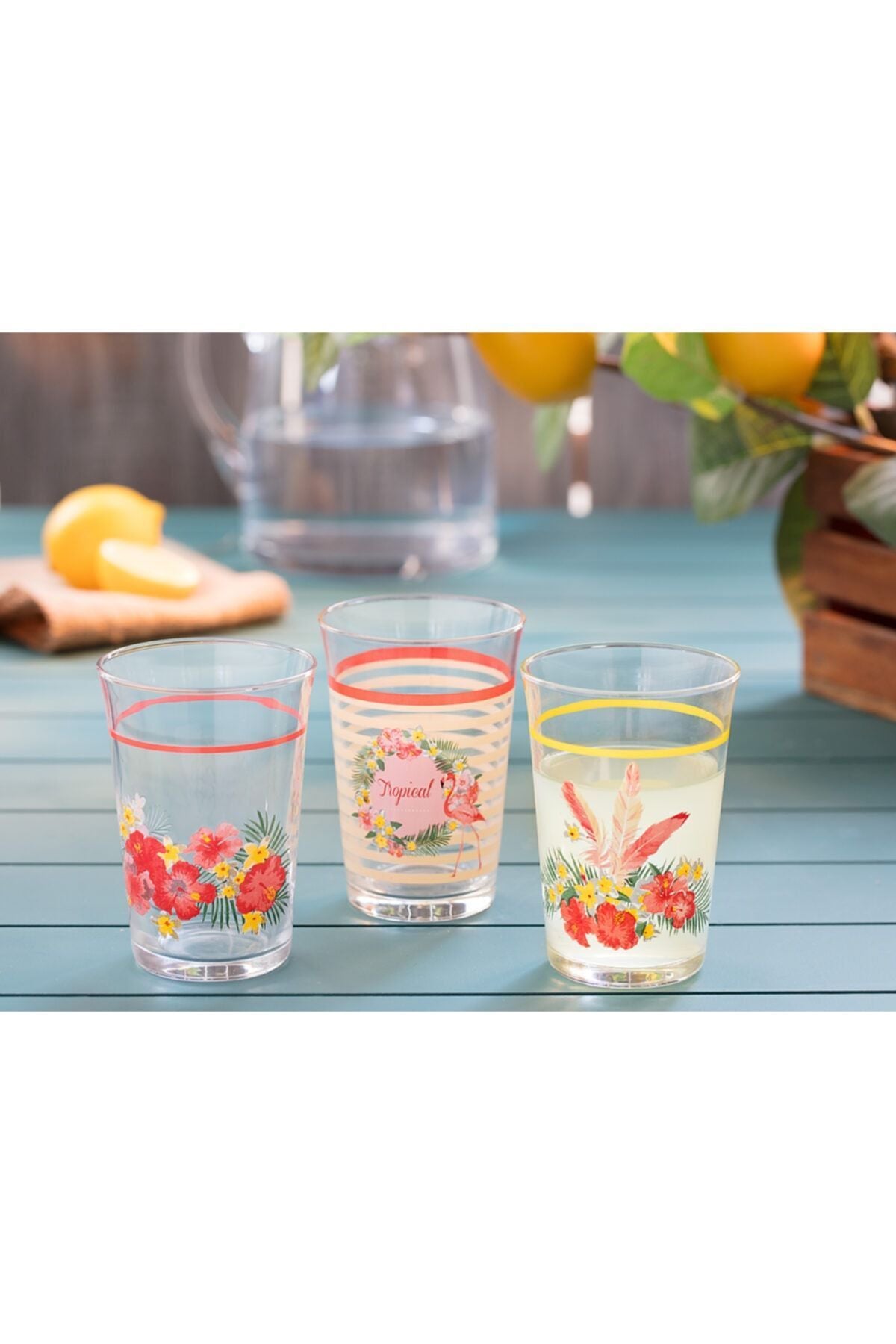 Madame Coco Flamingo Water Glass Set 290 ml 3 Pieces 1