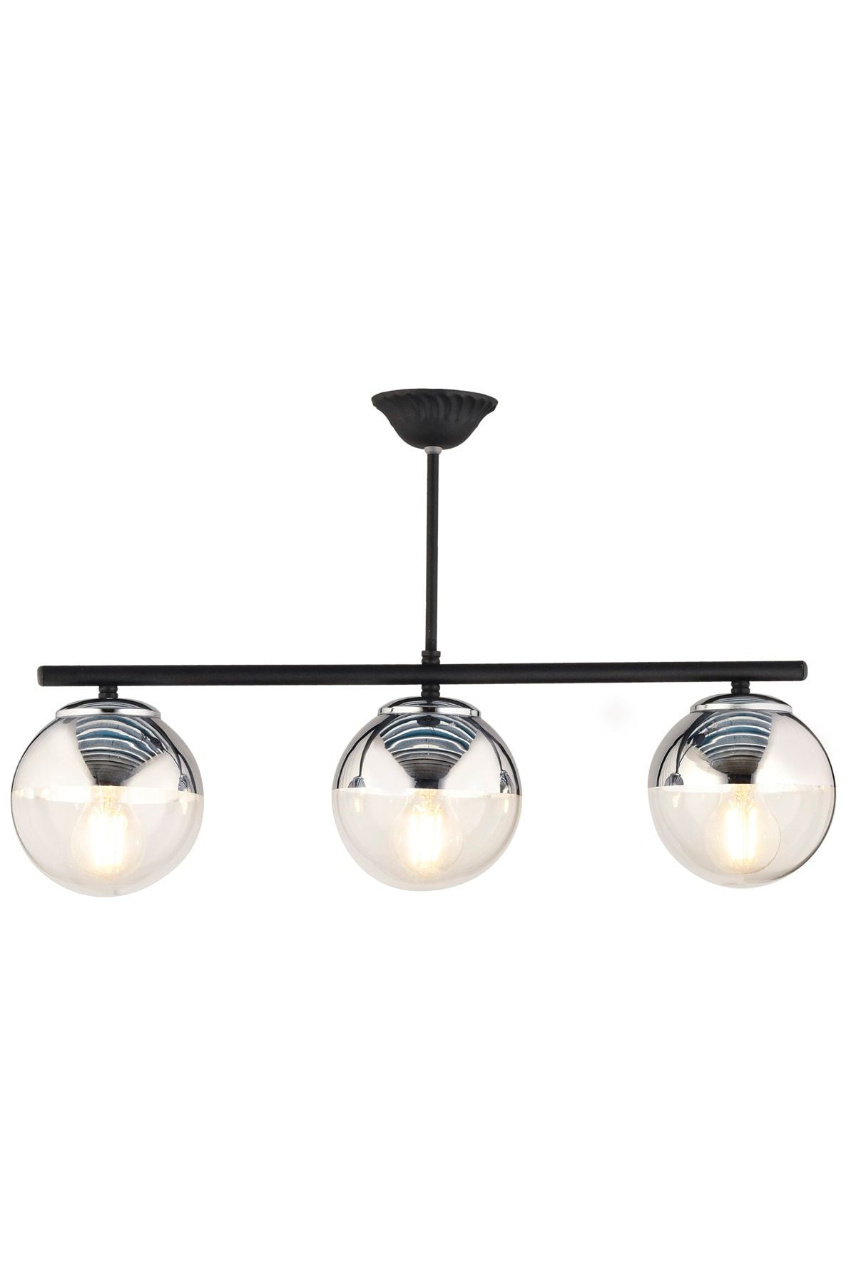 Nisaluce 3-Piece Sequential Selen Chrome Glass Chandelier 3