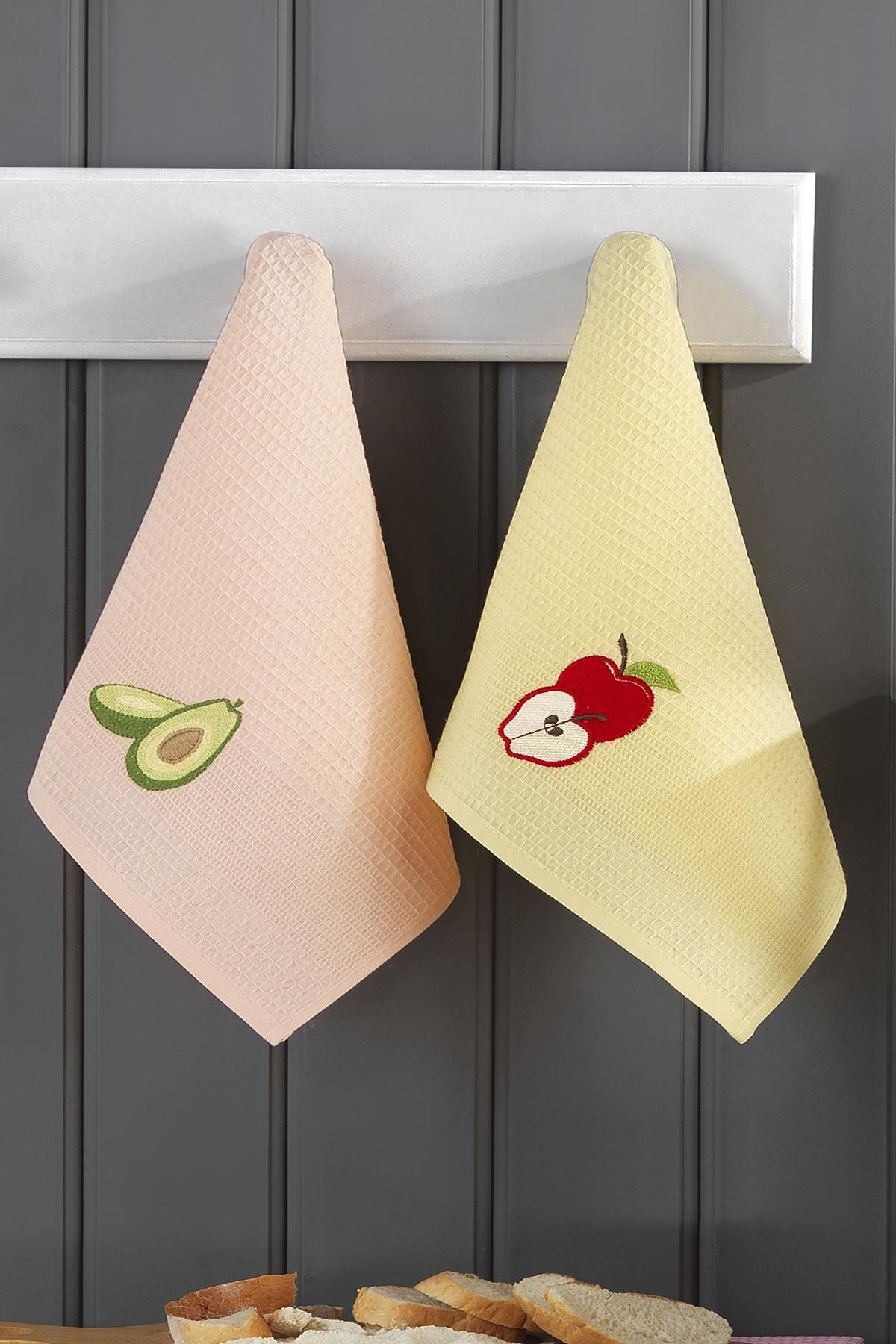 LENA 40x60 100% Cotton 6-Piece Embroidered Kitchen Towel | Drying Cloth 4