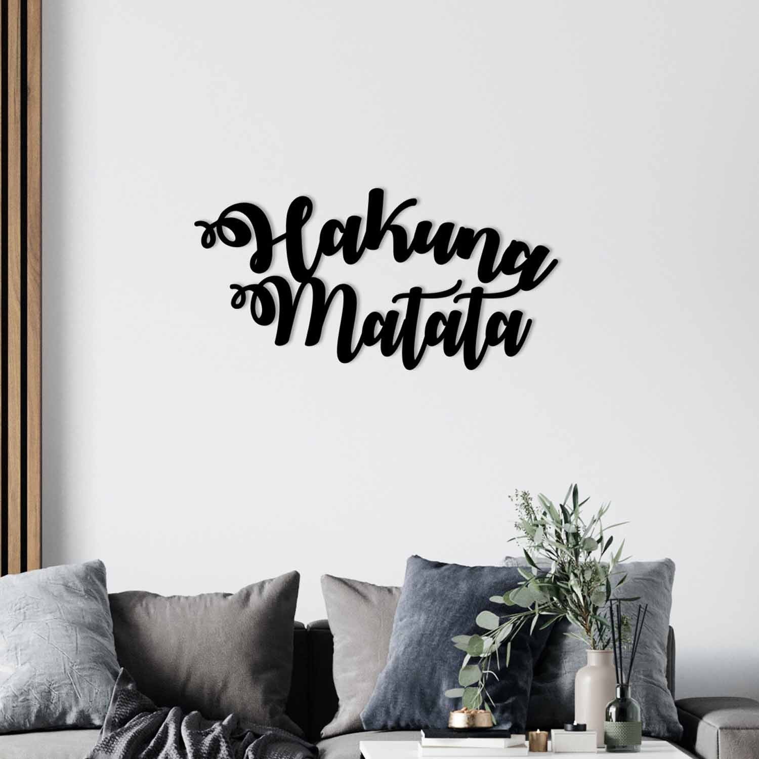 Decorative Metal Wall Accessory Hakuna Matata Black 279ENZ1101 1