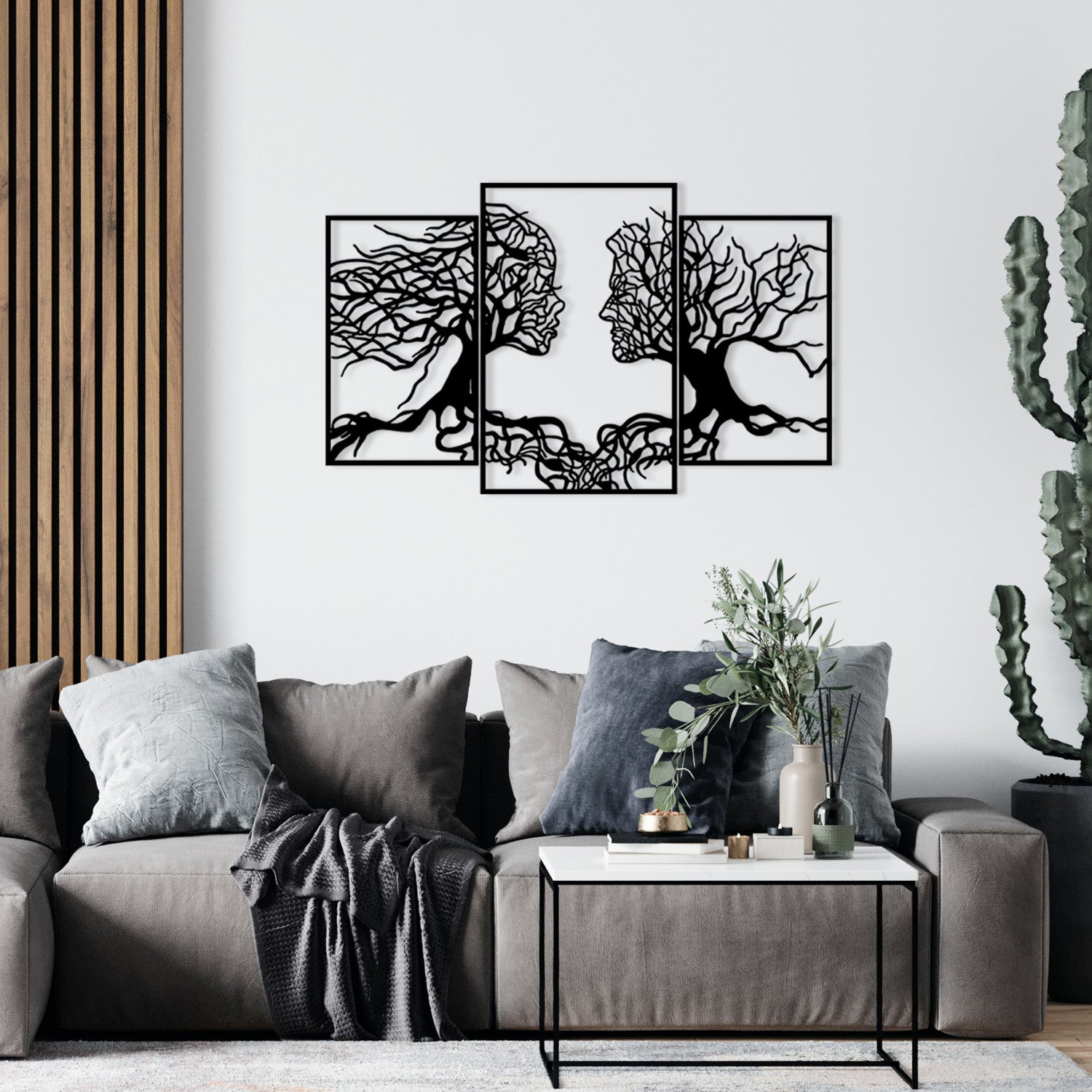 Decorative Metal Wall Accessory Love Tree Black 279ENZ1114 1