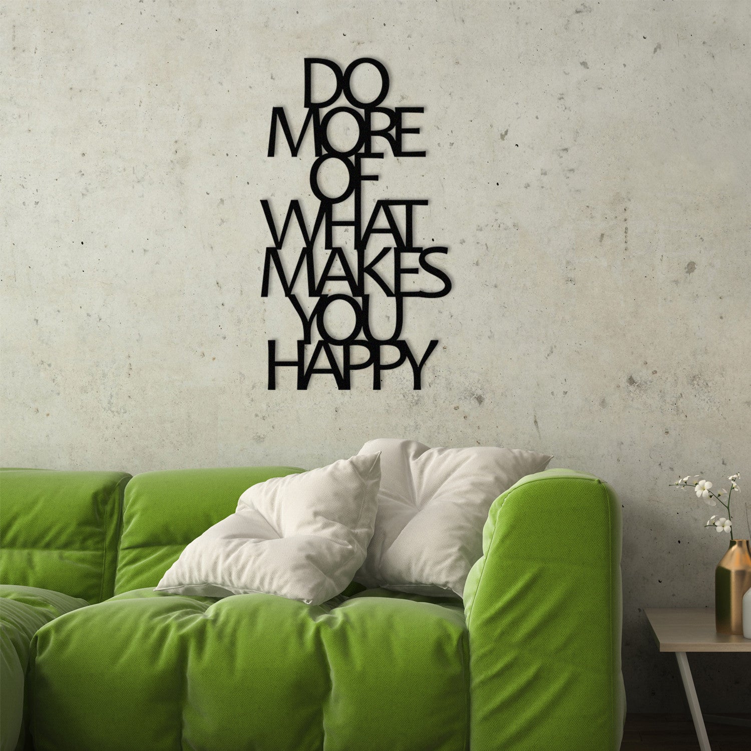 Decorative Metal Wall Accessory Do More Of What Makes You Happy Metal Decor Black 279ENZ1130 2