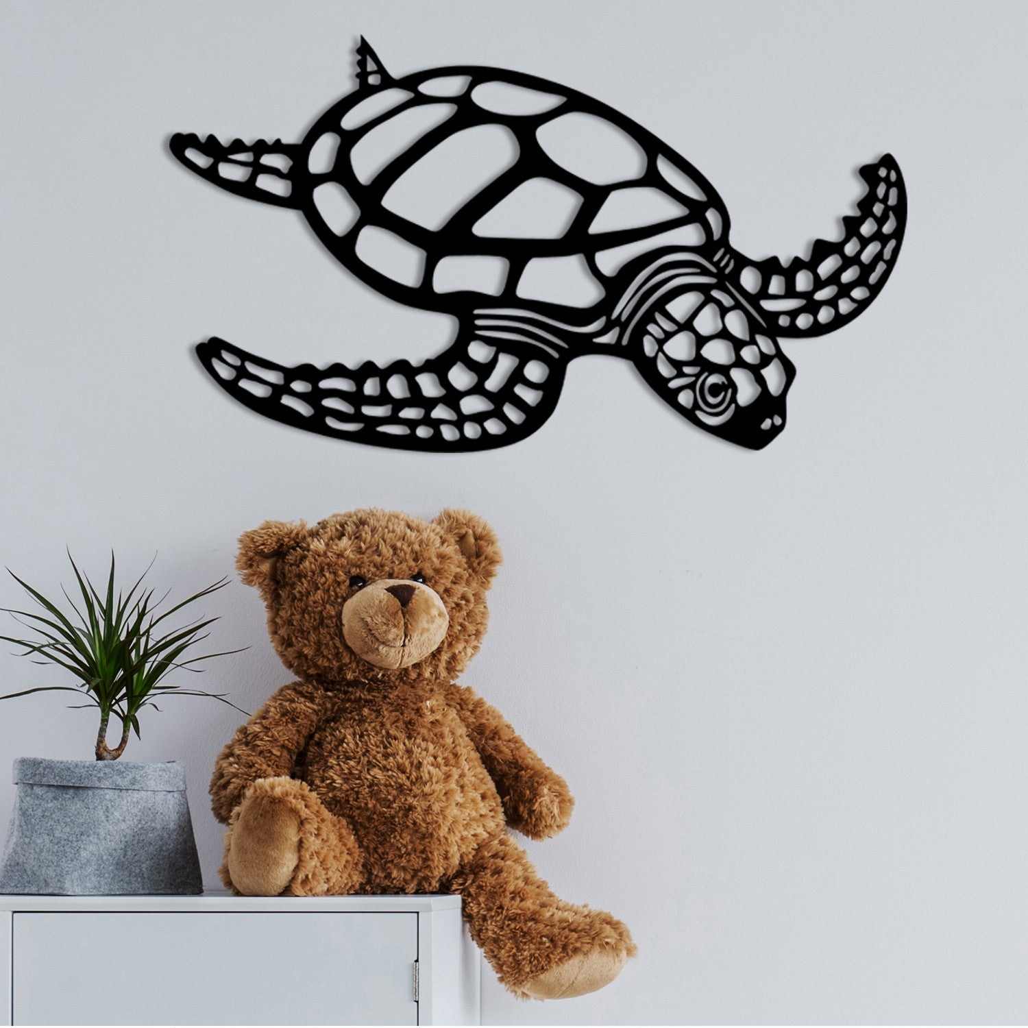 Decorative Metal Wall Accessory Caretta Caretta Black 279ENZ1140 2