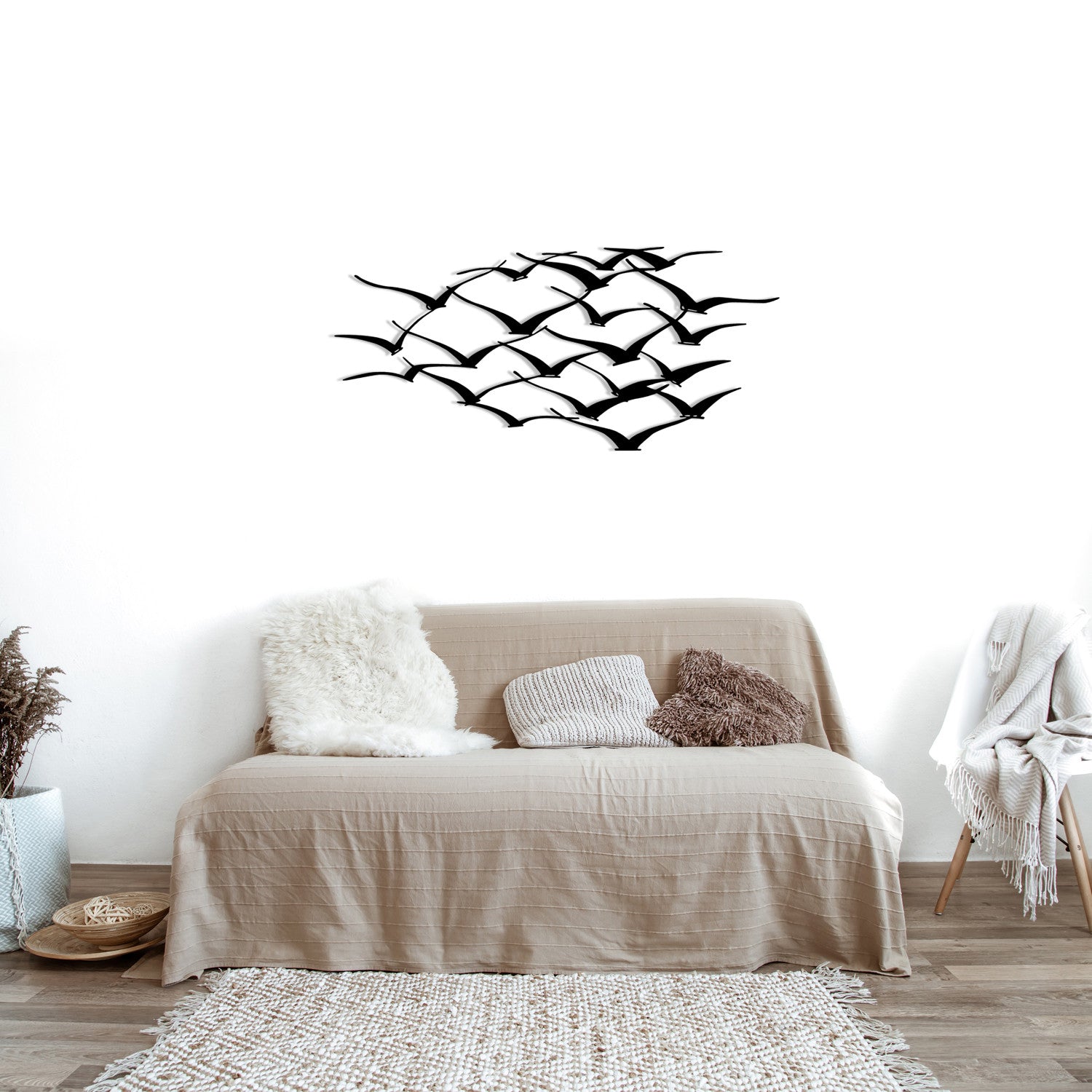 Decorative Metal Wall Accessory Herd Of Birds Black 279ENZ1167 1